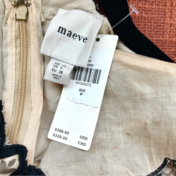 Anthropologie Maeve Sleeveless V-Neck Lace Fit And Flare Mini Dress Size 6 NWT - Picture 8 of 15